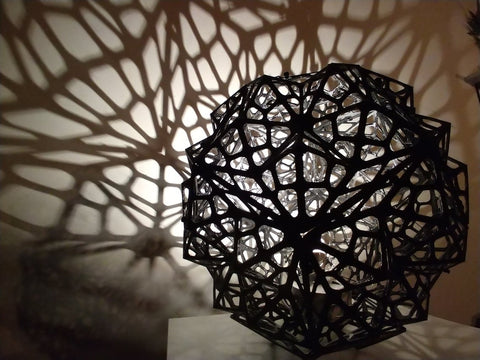 12 Sided Shadow Lamp Shade Sacred Geometry Voronoi Pattern With RGB LED Light and Controller